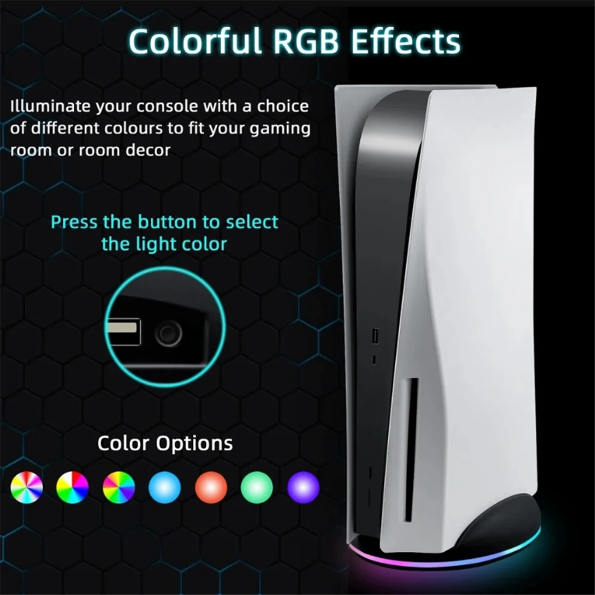 SVFE-gFor PS5 Игровая консоль RGB со светодиодной подсветкой и вертикальным освещением с USB-концентратором Геймпад/Клавиатура Игровая консоль
SVFE-gFor PS5 Игровая консоль RGB со светодиодной подсветкой и вертикальным освещением с USB-концентратором Геймпад/Клавиатура Игровая консоль