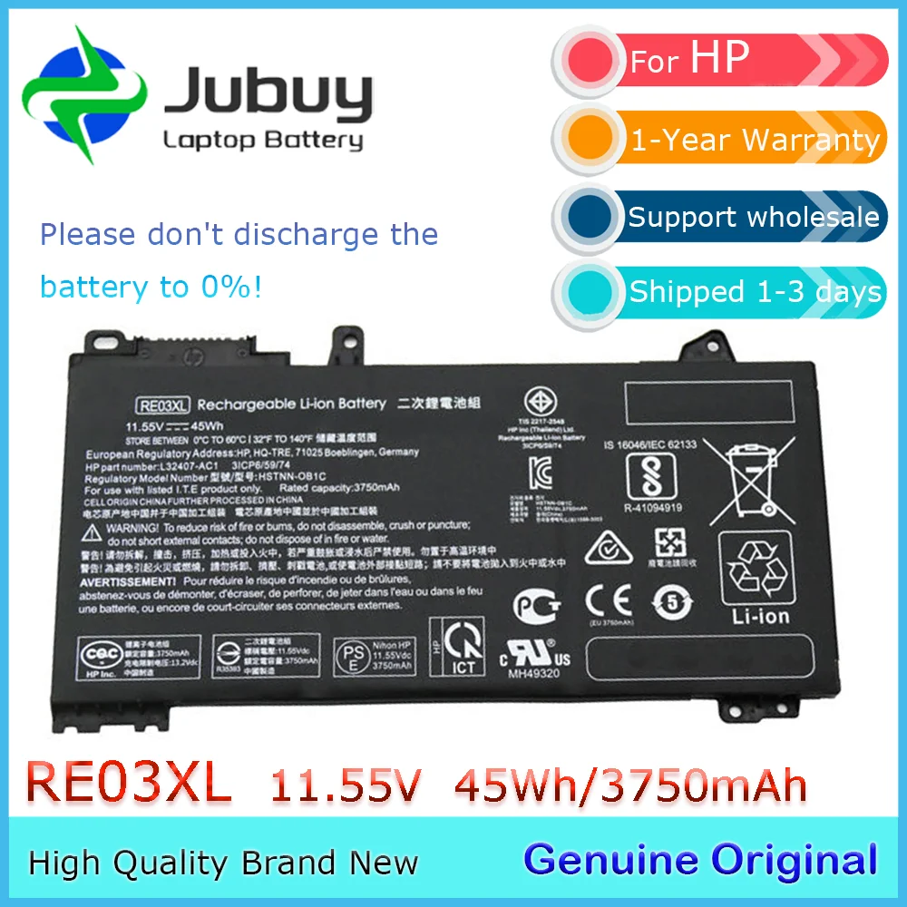 RE03XL Оригинальный аккумулятор для ноутбука 11,55 В 45 Втч для HP ProBook 430 440 445 450 455R G6 G7 HSTNN-DB9N
RE03XL Оригинальный аккумулятор для ноутбука 11,55 В 45 Втч для HP ProBook 430 440 445 450 455R G6 G7 HSTNN-DB9N