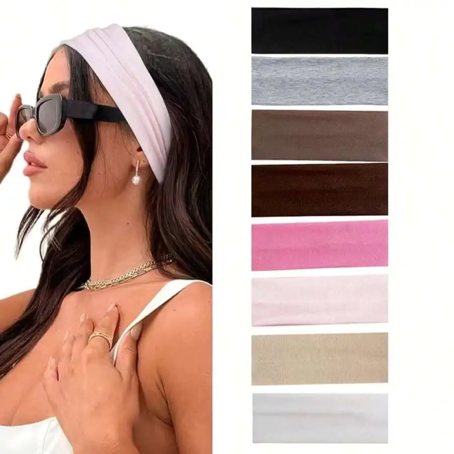 8pcs Solid Color Breathable Sweat Absorbent Sports Headbands For Gym Running Daily Wear Party Festival
8pcs Solid Color Breathable Sweat Absorbent Sports Headbands For Gym Running Daily Wear Party Festival