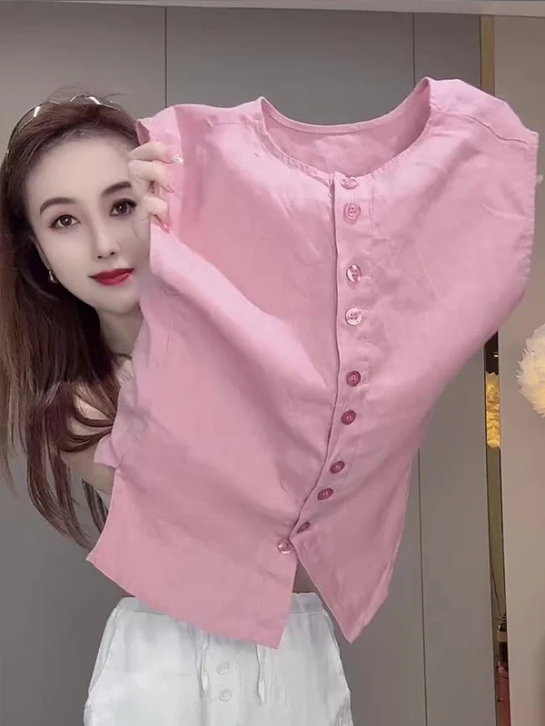 Fashionable Pink Sleeveless Vest Women's Summer New Style Versatile Lightweight Luxury Top Korean Style Straight Body Type
Fashionable Pink Sleeveless Vest Women's Summer New Style Versatile Lightweight Luxury Top Korean Style Straight Body Type