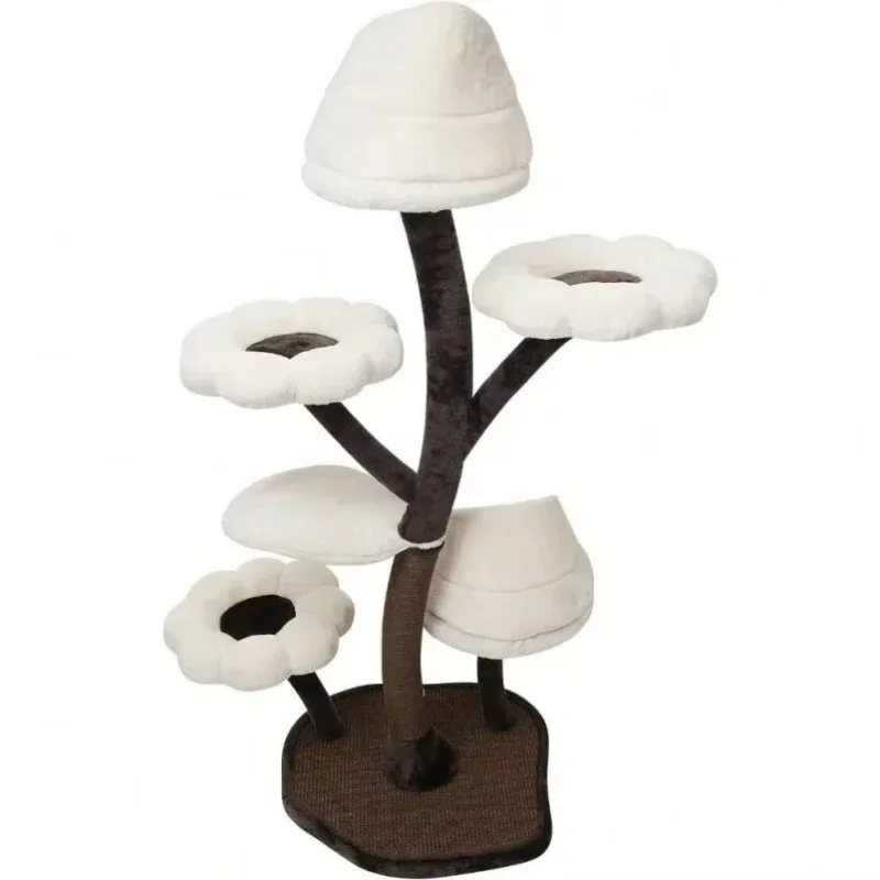63.8-Inch cat tree multi-story tower 22 pounds capacity brown, cat climbing frame scraping column
63.8-Inch cat tree multi-story tower 22 pounds capacity brown, cat climbing frame scraping column
