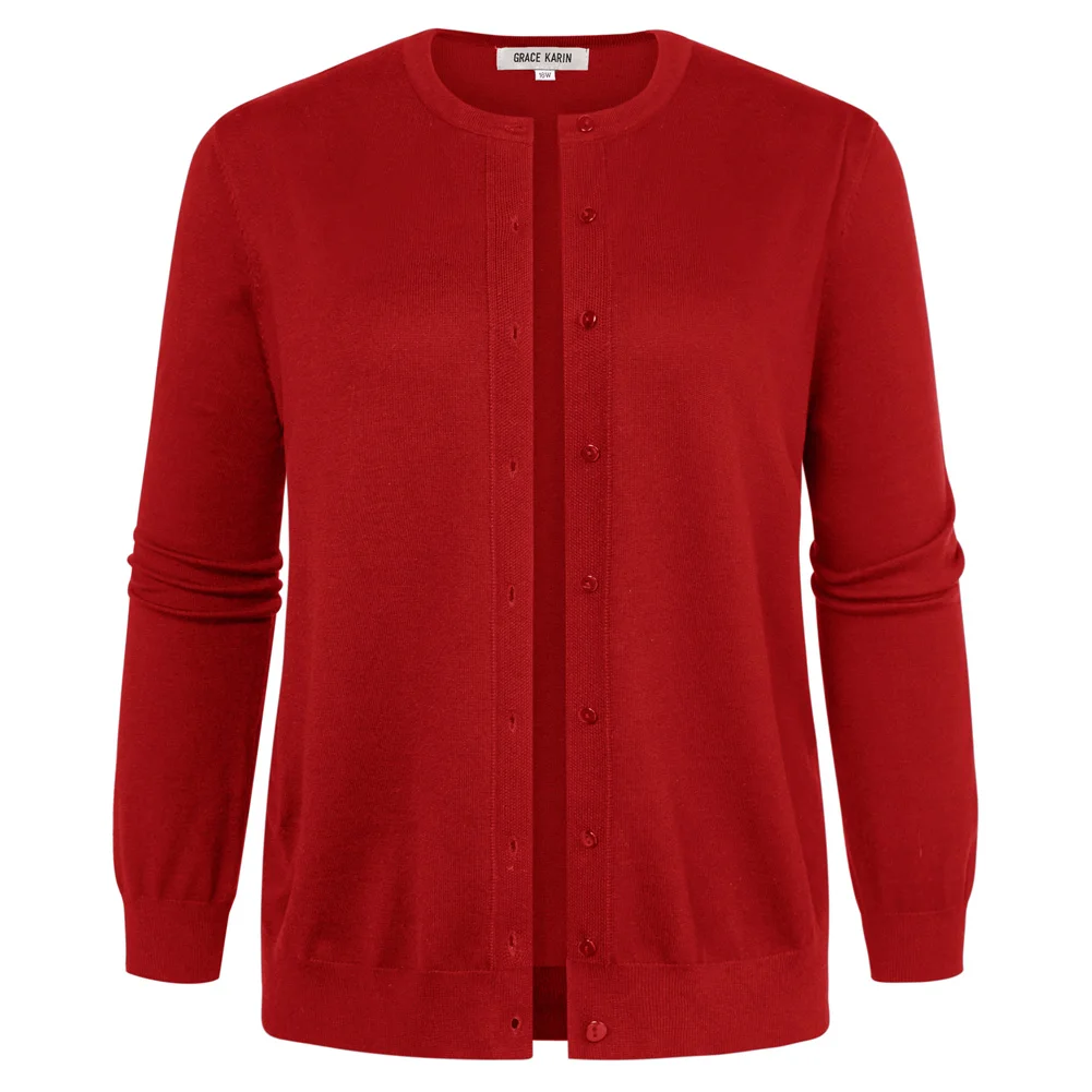 GK Women Plus Size Ribbed Cuff Cardigan Long Sleeve Crew Neck Button-up Sweater Lightweight Shrugs For Dresses
GK Women Plus Size Ribbed Cuff Cardigan Long Sleeve Crew Neck Button-up Sweater Lightweight Shrugs For Dresses