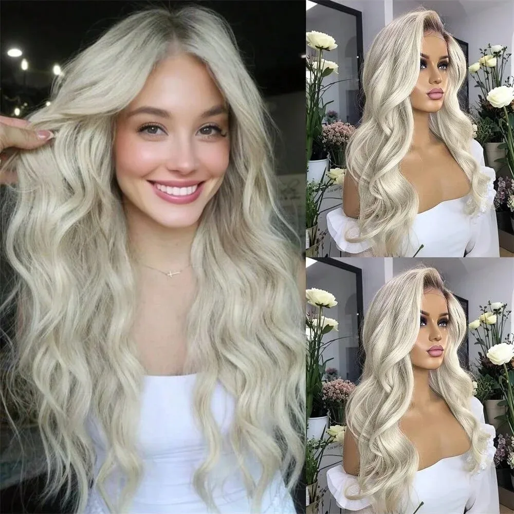 Platinum Blonde Dark Root Wavy Synthetic Little Wig Museum Hairloss Alopeica Chemo Wig Cosplay Handmade Wigs Glueless For Women
Platinum Blonde Dark Root Wavy Synthetic Little Wig Museum Hairloss Alopeica Chemo Wig Cosplay Handmade Wigs Glueless For Women