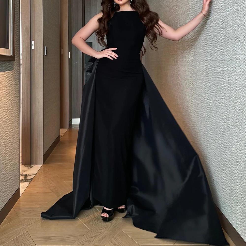 Customized Jersey Straight Cap Sleeve Evening Dress O-neck Sleeveless Floor Length Backless Open Back Panel Train Blac
Customized Jersey Straight Cap Sleeve Evening Dress O-neck Sleeveless Floor Length Backless Open Back Panel Train Blac