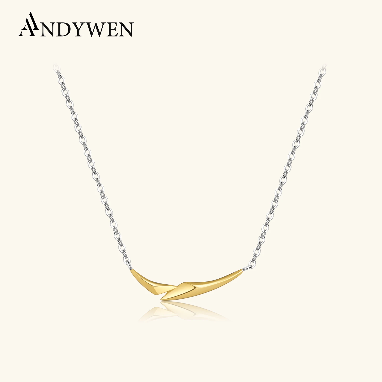 ANDYWEN, новинка, стерлинговое серебро 925 пробы, золото, 22 мм, простой кулон-цепочка, ожерелье, 2025 г., женское ювелирное изделие в стиле рок-панк, вечерние юбилейные изделия, подарок 
ANDYWEN, новинка, стерлинговое серебро 925 пробы, золото, 22 мм, простой кулон-цепочка, ожерелье, 2025 г., женское ювелирное изделие в стиле рок-панк, вечерние юбилейные изделия, подарок