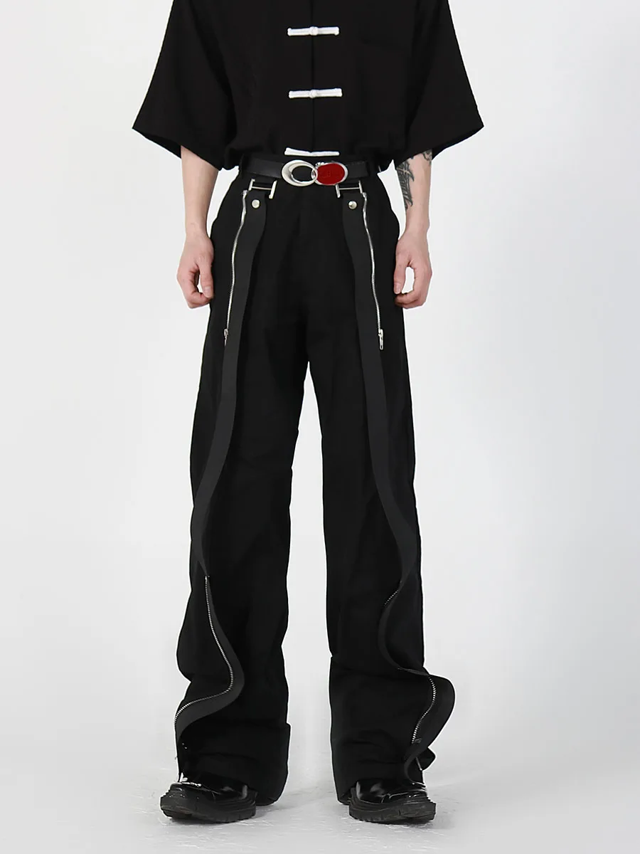 Bla Metal Zipper Patchwork Design Straight Leg Casual Pants Men's High Waist Long Cotton Straight Tube Pants Street Sle
Bla Metal Zipper Patchwork Design Straight Leg Casual Pants Men's High Waist Long Cotton Straight Tube Pants Street Sle