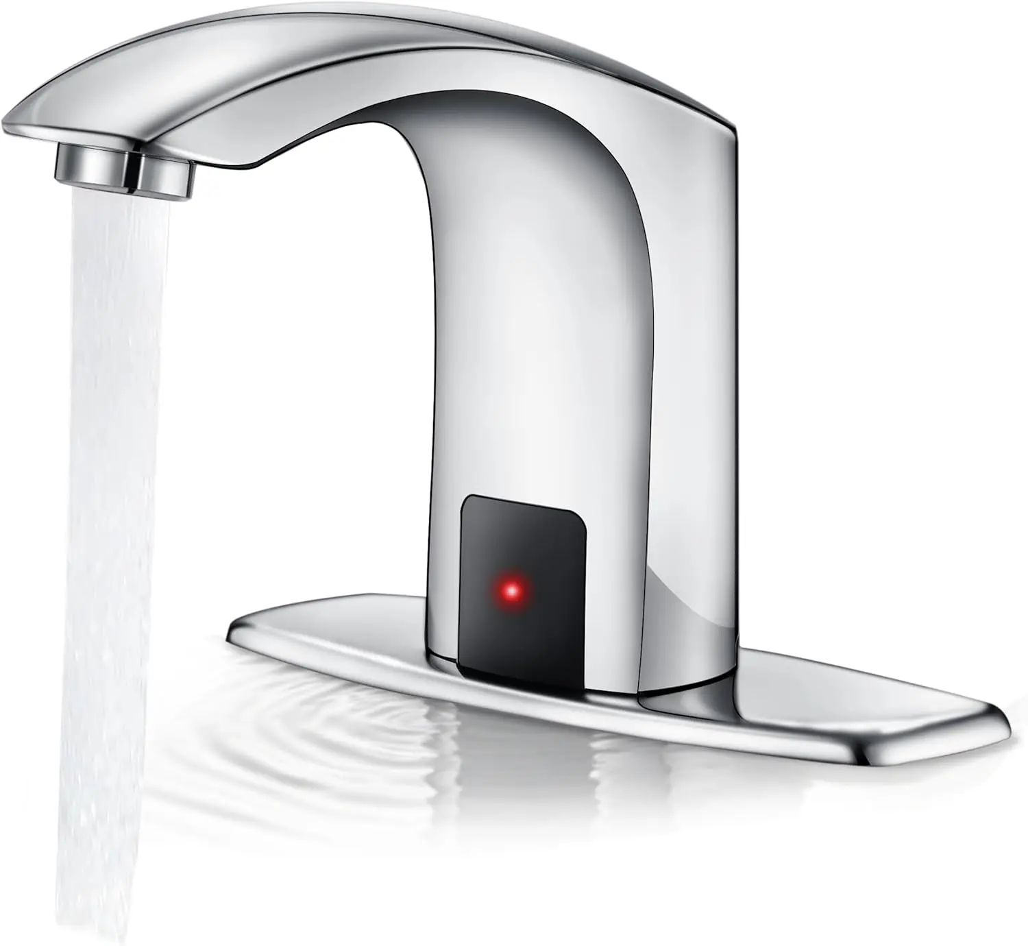 Motion Activated Touchless Bathroom Faucet, Hands-Free Infrared Sensor Basin Tap with Mixing Valve and Deck Plate, Chrome
Motion Activated Touchless Bathroom Faucet, Hands-Free Infrared Sensor Basin Tap with Mixing Valve and Deck Plate, Chrome