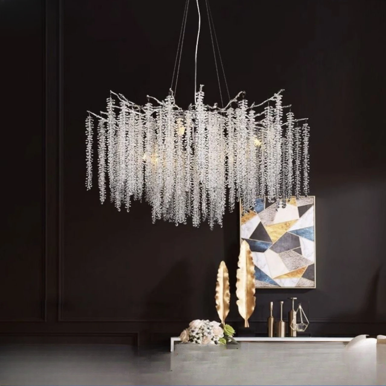 ENGRAVED Modern Crystal Chandelier silver Tree Branch Chandeliers Pendant Ceiling Chandeliers Light for Dining Room Living Room
ENGRAVED Modern Crystal Chandelier silver Tree Branch Chandeliers Pendant Ceiling Chandeliers Light for Dining Room Living Room