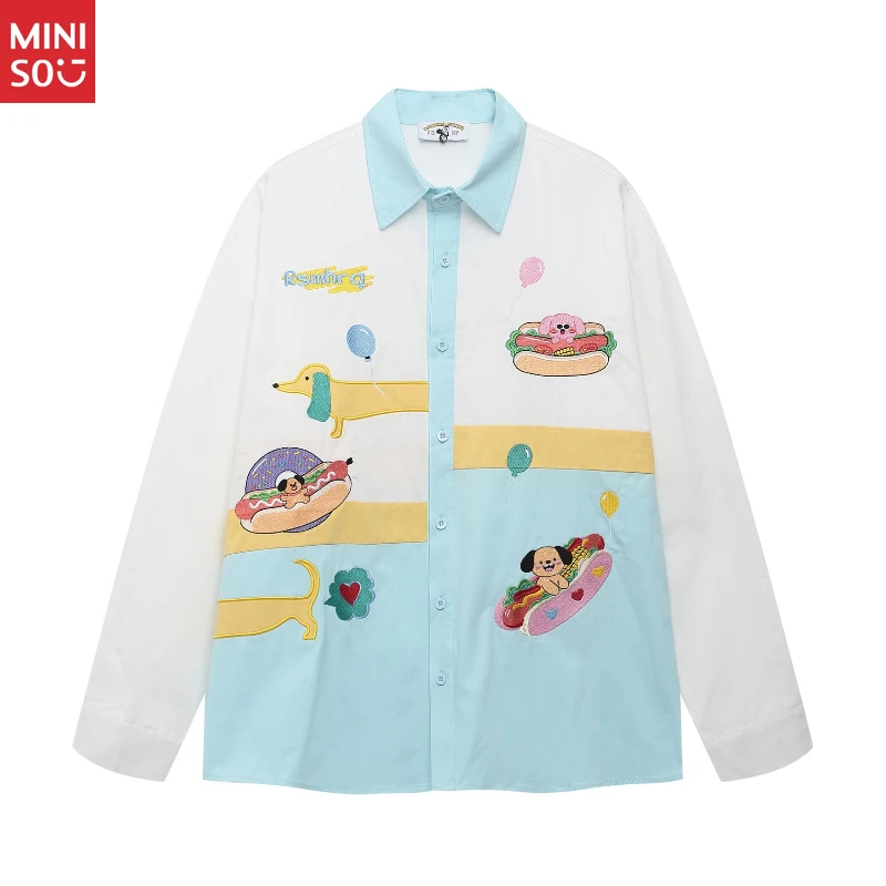 Streetwear Color Block Cartoon Embroidery Shirt Unisex 2025 Autumn Loose Versatile
Streetwear Color Block Cartoon Embroidery Shirt Unisex 2025 Autumn Loose Versatile