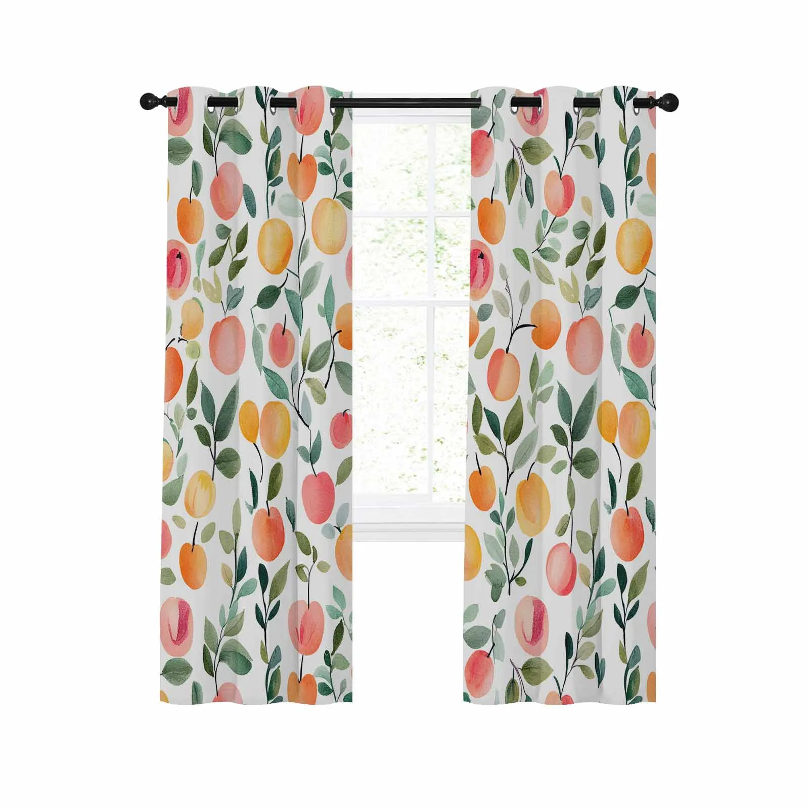 Spring Peach Fruit Leaf Curtains for Home Living Room Window Decoration Curtains In Home Kitchen Luxury Bedroom Drapes
Spring Peach Fruit Leaf Curtains for Home Living Room Window Decoration Curtains In Home Kitchen Luxury Bedroom Drapes
