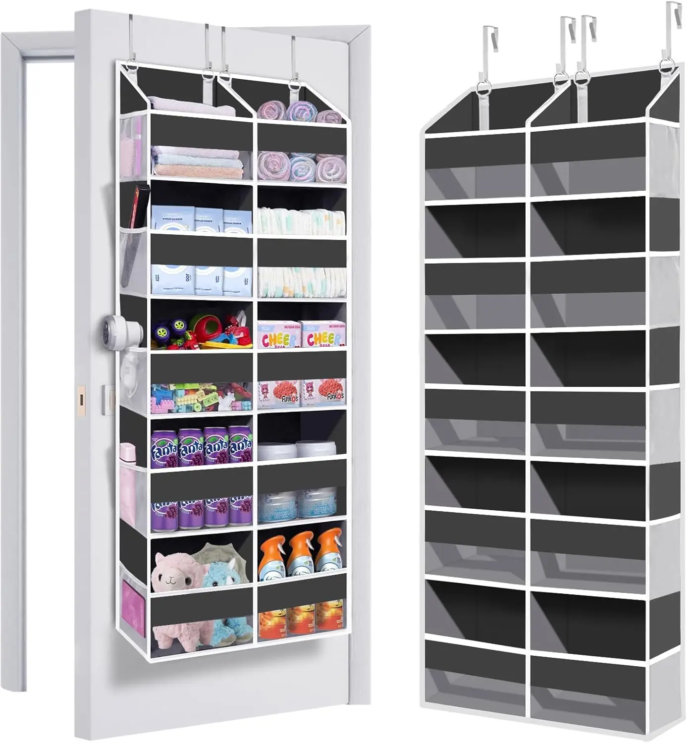 Heavy Duty Over The Door Organizer 5 Tiers, Extra Large Behind Door Storage of 10 Big Front & 10 Mesh Pockets, 80lb Weight Ca
Heavy Duty Over The Door Organizer 5 Tiers, Extra Large Behind Door Storage of 10 Big Front & 10 Mesh Pockets, 80lb Weight Ca