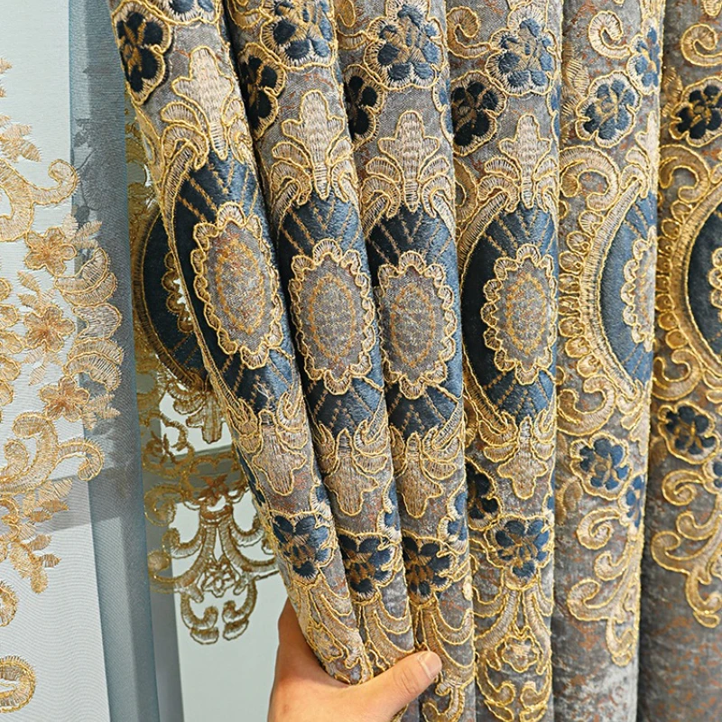 European Luxury Embroidered Chenille Blackout Curtains for Living Room Bedroom Dining Valance Custom Size Decoration Drapes
European Luxury Embroidered Chenille Blackout Curtains for Living Room Bedroom Dining Valance Custom Size Decoration Drapes