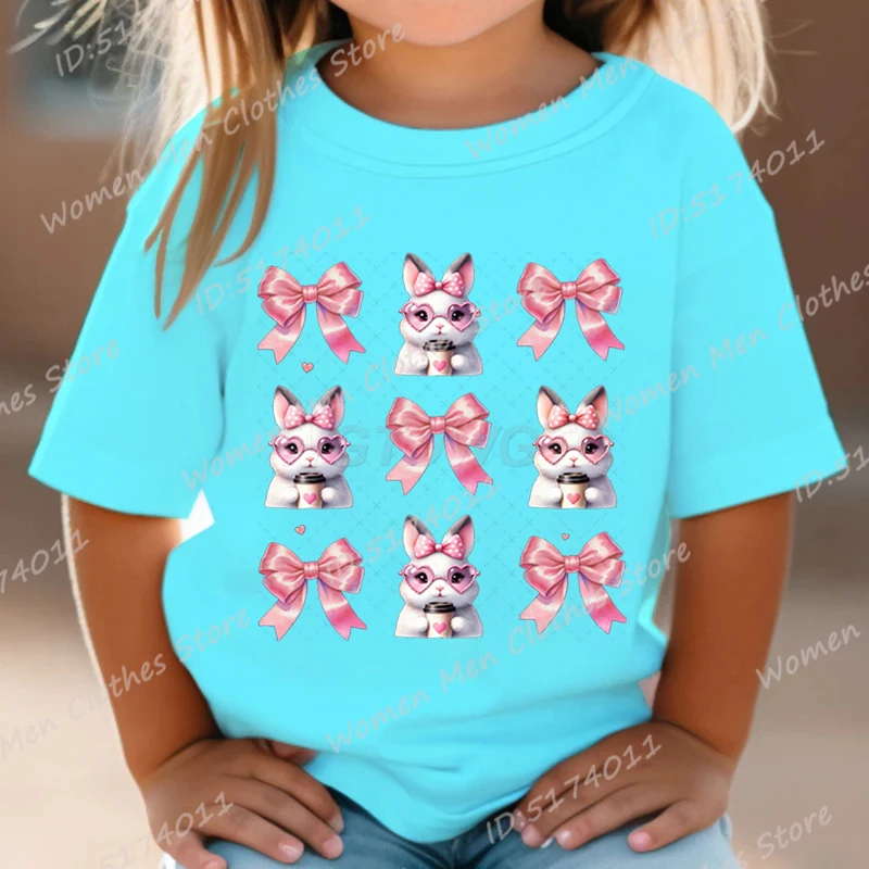 Easter Day Bunny & Bow Print T-shirt Kids Girls Pure Color T Shirt Summer Lovely Short Sleeve Casual T-Shirt Children Funny Tops
Easter Day Bunny & Bow Print T-shirt Kids Girls Pure Color T Shirt Summer Lovely Short Sleeve Casual T-Shirt Children Funny Tops
