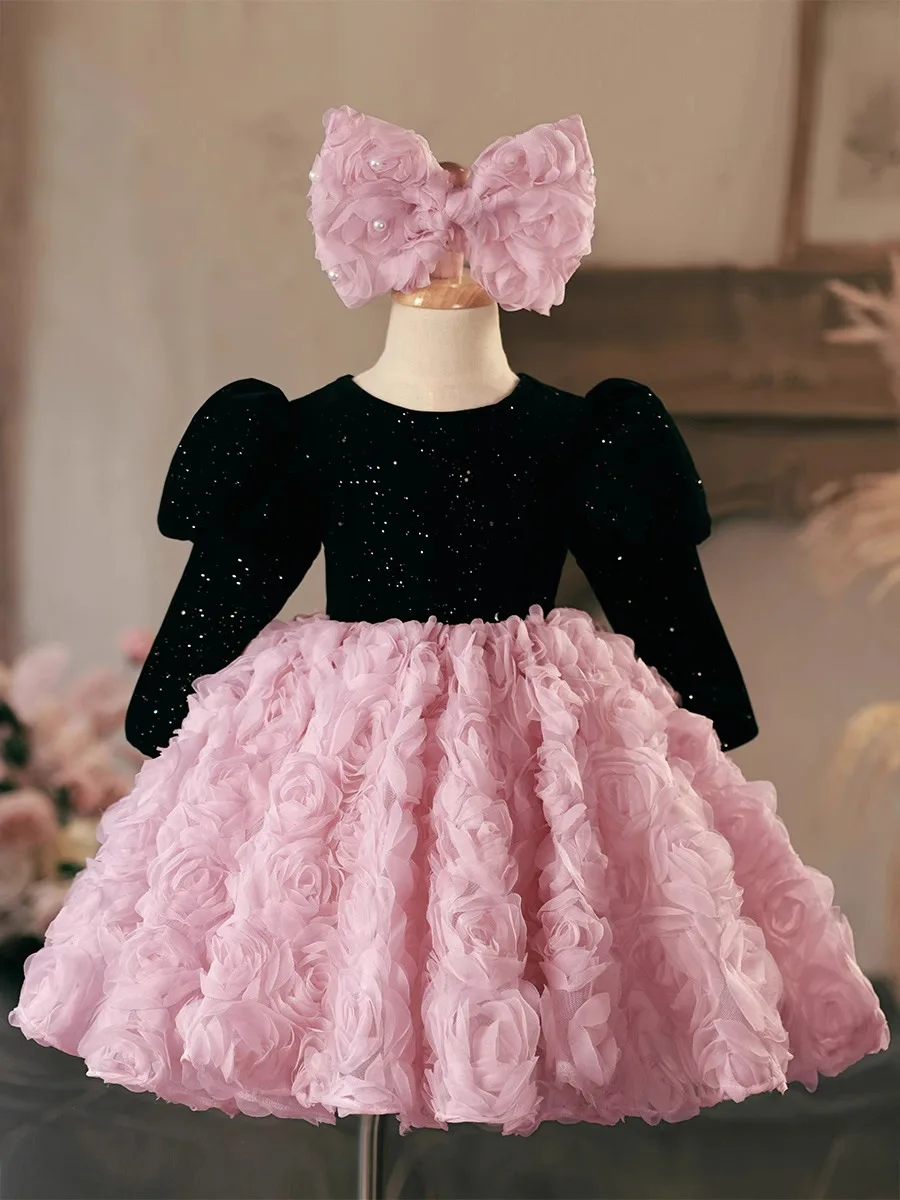 Fashion Ball Gown Baby Flower Girl Dresses Long Sleeves Children Princess Prom Birthday Party Gowns
Fashion Ball Gown Baby Flower Girl Dresses Long Sleeves Children Princess Prom Birthday Party Gowns