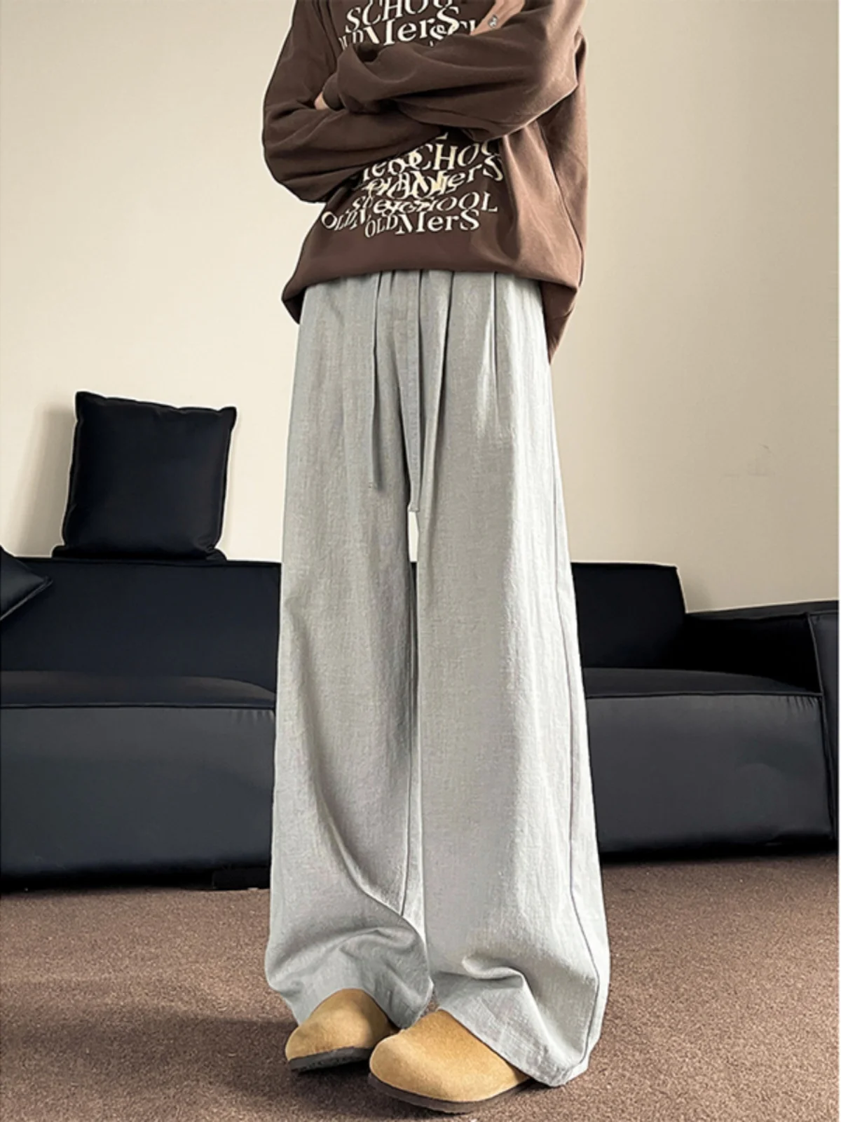 Cotton Linen Men's Casual Pants Autumn New Sle Dstring Design All-Match Loose Straight Leg Wide Leg Sweatpants
Cotton Linen Men's Casual Pants Autumn New Sle Dstring Design All-Match Loose Straight Leg Wide Leg Sweatpants