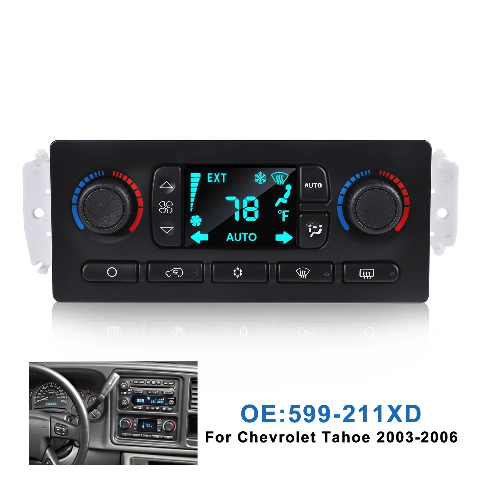 CNSPEED 599-21XD AC Heater Panel Climate Control Module For Yukon Envoy Cadillac Escalade Rainier Hummer Replace Climate Control
CNSPEED 599-21XD AC Heater Panel Climate Control Module For Yukon Envoy Cadillac Escalade Rainier Hummer Replace Climate Control