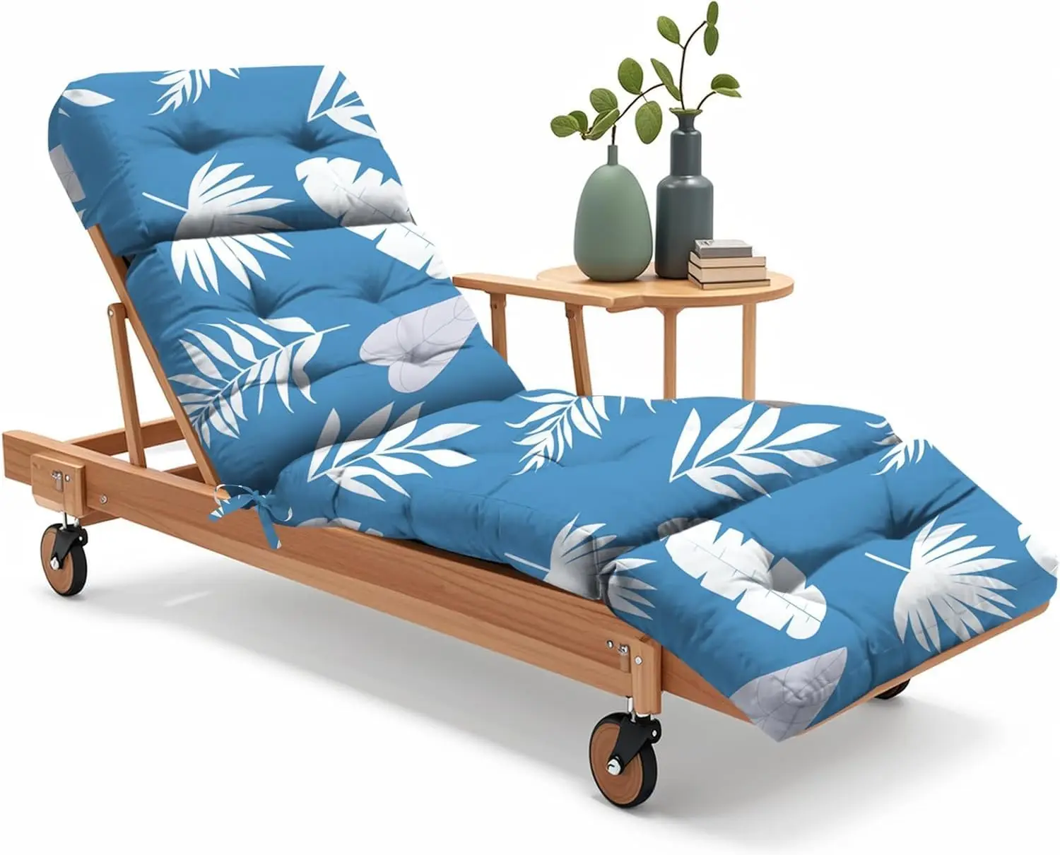 Outdoor Chaise Lounge Chair Cushion 75.1x22.8x4.7 Inches with Ties for Patio Furniture Blue Leaf
Outdoor Chaise Lounge Chair Cushion 75.1x22.8x4.7 Inches with Ties for Patio Furniture Blue Leaf