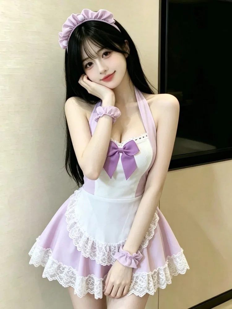 Sweet And Spicy Style Lace Patchwork Backless Short Dress Women's Summer Maids Costume High Waist Bicolored Skirt Casual Wear
Sweet And Spicy Style Lace Patchwork Backless Short Dress Women's Summer Maids Costume High Waist Bicolored Skirt Casual Wear