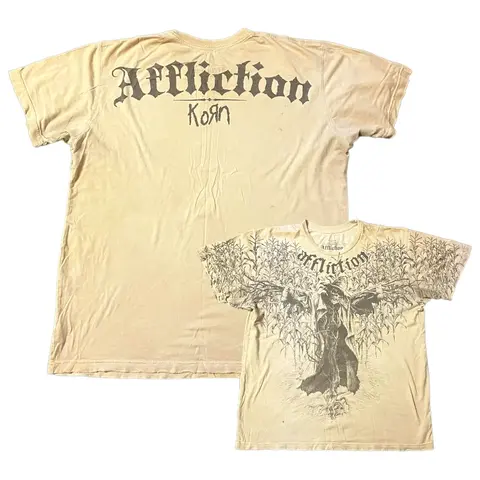 Y2K Retro Affliction Scarecrow Oversize Cotton T-shirt Men's and Women's Harajuku Hip Hop Goth Casual Joker 90s Short Sleeves