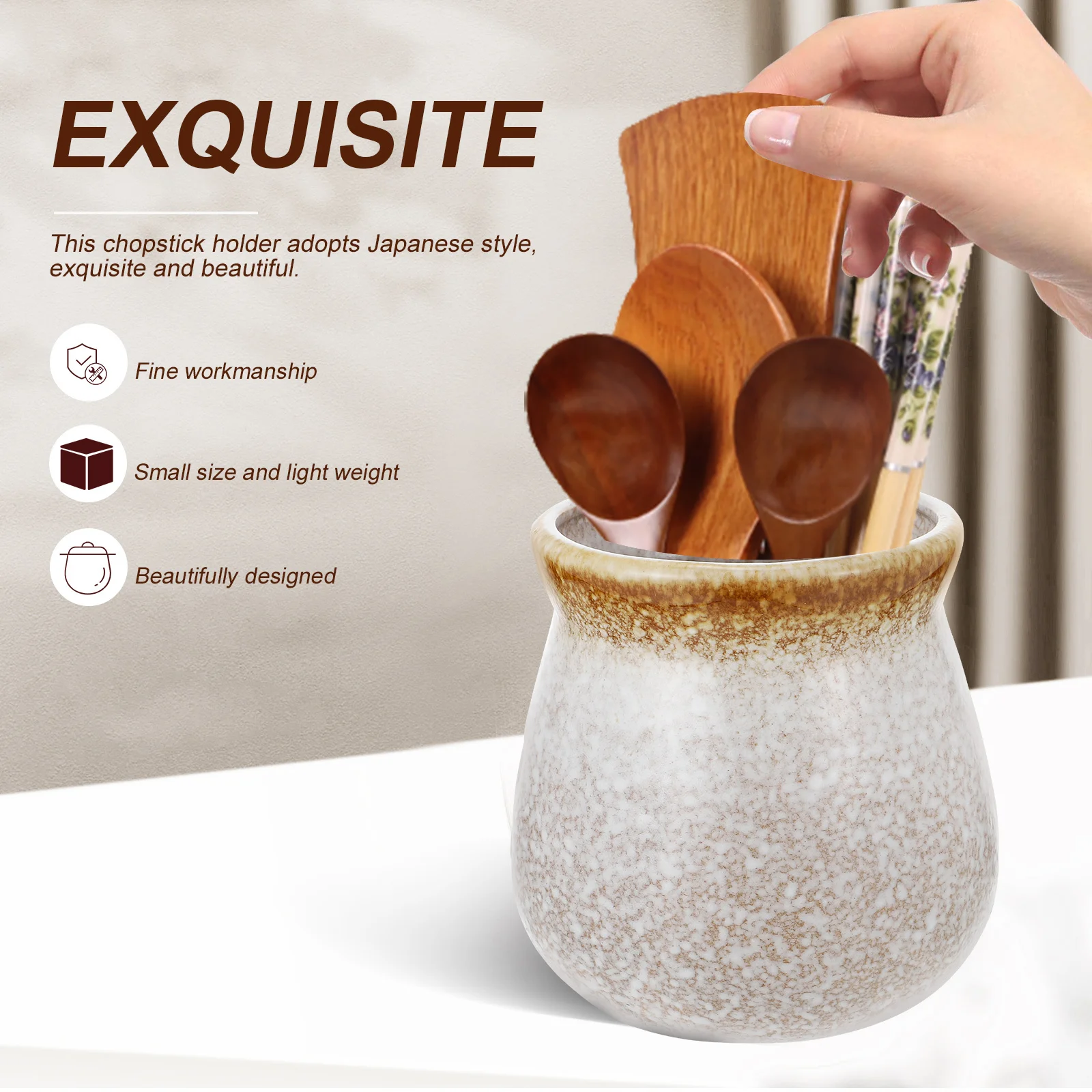 Japanese Style Ceramic Chopstick Holder Elegant Dinnerware Storage Jar Scratch Resistant Cutlery Organizing Box for Home Kitchen
Japanese Style Ceramic Chopstick Holder Elegant Dinnerware Storage Jar Scratch Resistant Cutlery Organizing Box for Home Kitchen