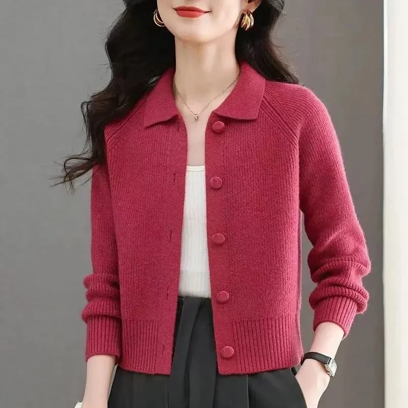 Lapel Sweater Coat Women's New2025Spring Autumn New Coat Ladies Short Person Knitwear Fashion Jacket Western Cardigan Female Top
Lapel Sweater Coat Women's New2025Spring Autumn New Coat Ladies Short Person Knitwear Fashion Jacket Western Cardigan Female Top