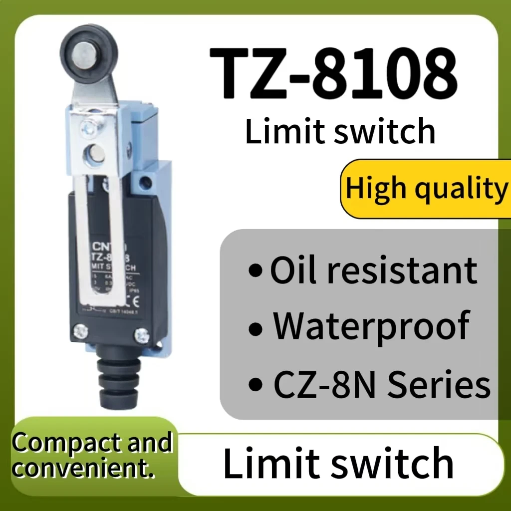 CNTD TZ-8108 Limit Switch IP65 Waterproof Oilproof 1NO/1NC Quick Action Adjustable Lever Plastic Roller High Durability
CNTD TZ-8108 Limit Switch IP65 Waterproof Oilproof 1NO/1NC Quick Action Adjustable Lever Plastic Roller High Durability