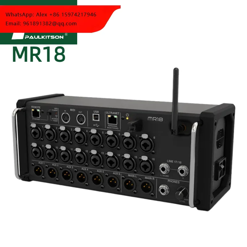 Paulkitson 18-Channel Digital Rack Mixer MR18 Stage Music Equipment PA Sound System Audio DJ Mixer Metal Digital Console
Paulkitson 18-Channel Digital Rack Mixer MR18 Stage Music Equipment PA Sound System Audio DJ Mixer Metal Digital Console
