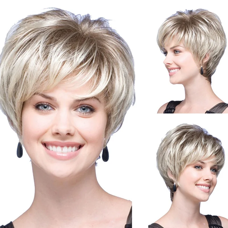 Short Hair Wigs Fashion Light Gold Chemical Fiber High Temperature Silk Wig Full Head Cover For Women Daily Party Easy To Use
Short Hair Wigs Fashion Light Gold Chemical Fiber High Temperature Silk Wig Full Head Cover For Women Daily Party Easy To Use