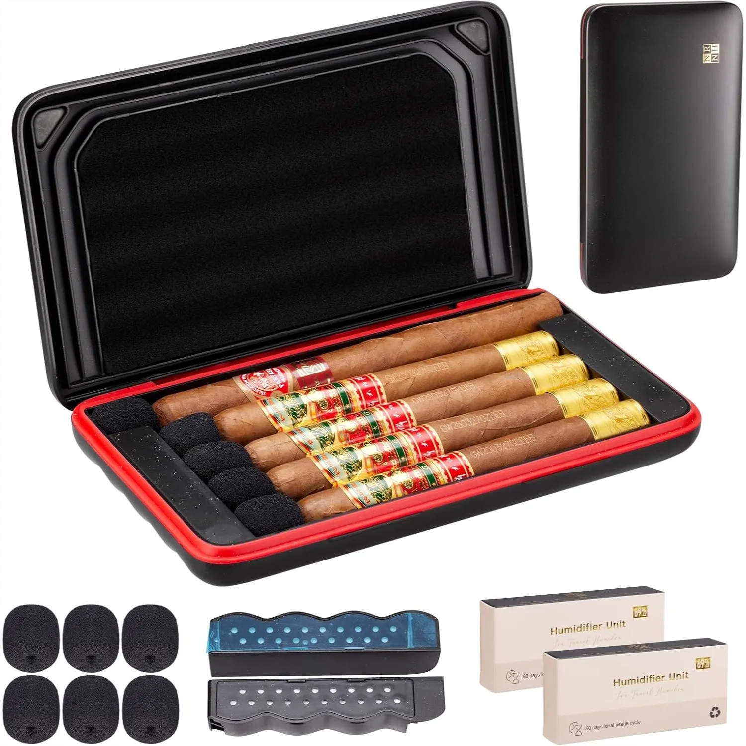 Portable Cigar Humidor Case, Magnetic Closure, Airtight Two-Way Humidity Control, Ultra-Light Travel Cigar Box, Crushproof and
Portable Cigar Humidor Case, Magnetic Closure, Airtight Two-Way Humidity Control, Ultra-Light Travel Cigar Box, Crushproof and