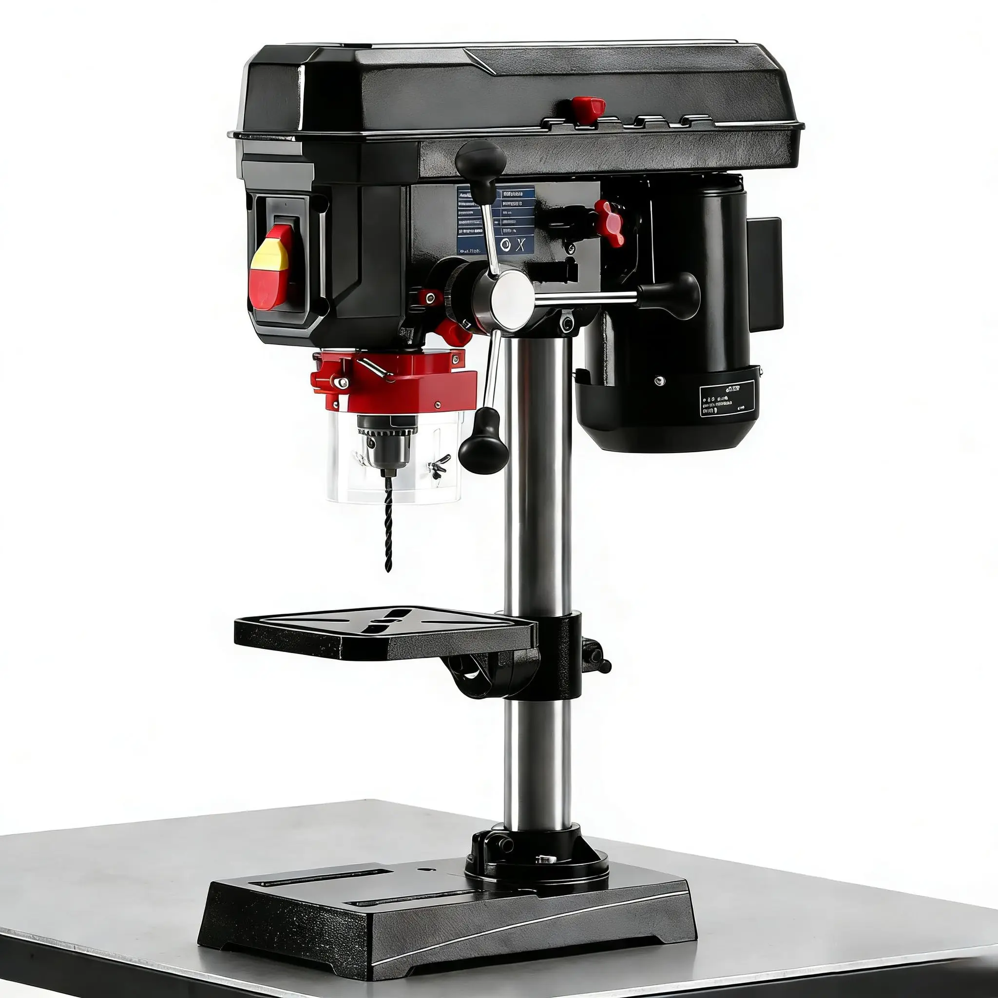 8 Inch Benchtop Drill Press, 2.5A Mini Drill Machine,5 Speed Adjustable Tabletop Drilling Machine For Wood Metal, 0-45° Tiltling
8 Inch Benchtop Drill Press, 2.5A Mini Drill Machine,5 Speed Adjustable Tabletop Drilling Machine For Wood Metal, 0-45° Tiltling