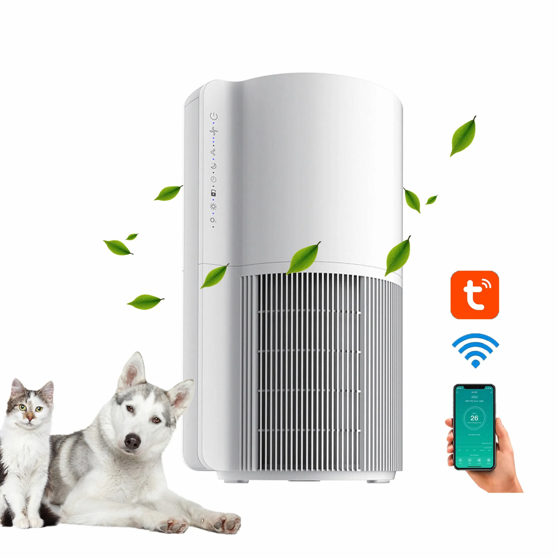TUYA APP Wifi Control Smart Air Purifier Filtering Cat Dog Flying Hair Pet Odor Removal For Home Use
TUYA APP Wifi Control Smart Air Purifier Filtering Cat Dog Flying Hair Pet Odor Removal For Home Use