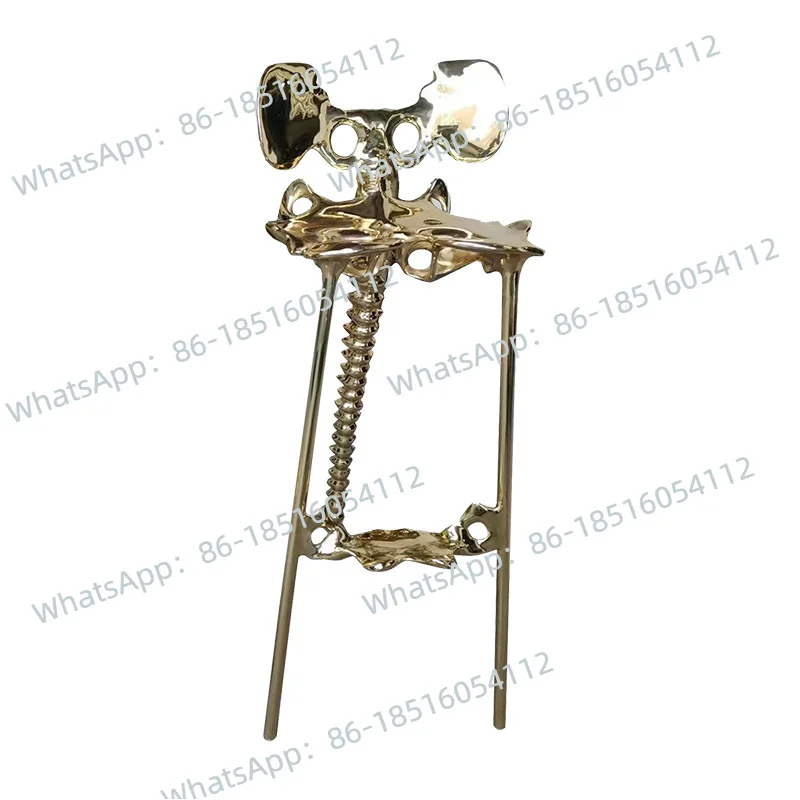 Brass High Chair Designer Villa Mansion High Stool Art Satan Chair Hotel Italian Light Luxury Bar Chair
Brass High Chair Designer Villa Mansion High Stool Art Satan Chair Hotel Italian Light Luxury Bar Chair