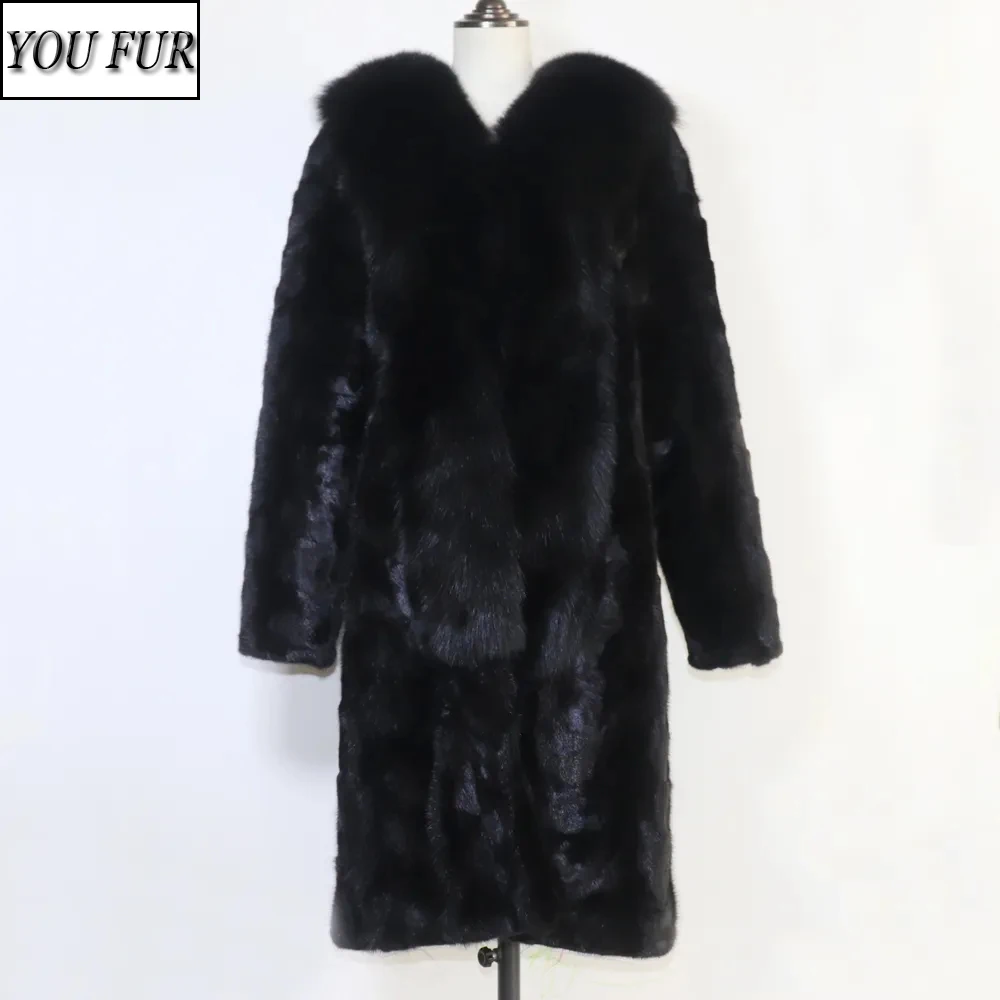 Winter Real Mink Fur Coat With Fox Fur Collar For Women Long Style 100% Genuine Mink Fur Jacket Thick Warm Natural Mink Fur Coat
Winter Real Mink Fur Coat With Fox Fur Collar For Women Long Style 100% Genuine Mink Fur Jacket Thick Warm Natural Mink Fur Coat