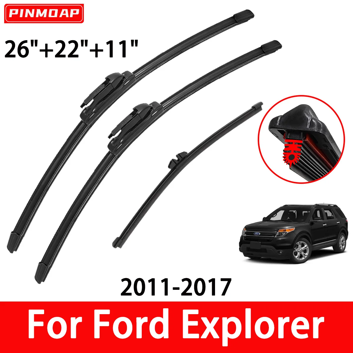 1/2/3/4/6PCS 11 Layer Rubber Strip Car Wiper Blade Is Suitable For Ford Explorer 2011-2017 Front And Rear Wiper Blades 2012 2015
1/2/3/4/6PCS 11 Layer Rubber Strip Car Wiper Blade Is Suitable For Ford Explorer 2011-2017 Front And Rear Wiper Blades 2012 2015