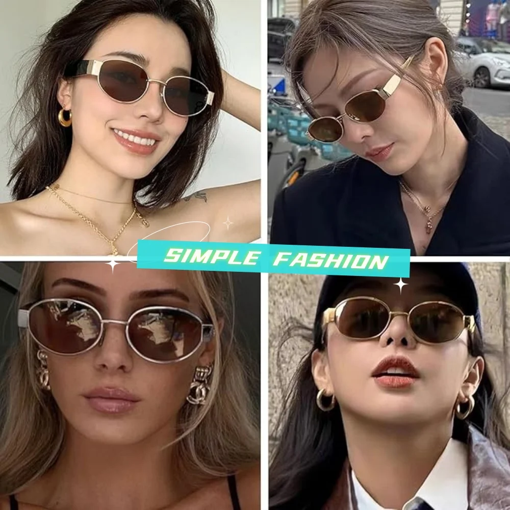 Gold Retro Oval Women's Sunglasses Fashion Designer Outdoor Men's UV Protection Driving Glasses Trendy Street Casual Accessories
Gold Retro Oval Women's Sunglasses Fashion Designer Outdoor Men's UV Protection Driving Glasses Trendy Street Casual Accessories