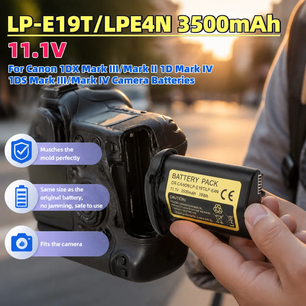 High Capacity LP-E19T 3500mAh 11.1V Li-ion Battery Pack For Canon 1DX2 1DX3 1D Mark IV Professional DSLR Wedding Shooting
High Capacity LP-E19T 3500mAh 11.1V Li-ion Battery Pack For Canon 1DX2 1DX3 1D Mark IV Professional DSLR Wedding Shooting
