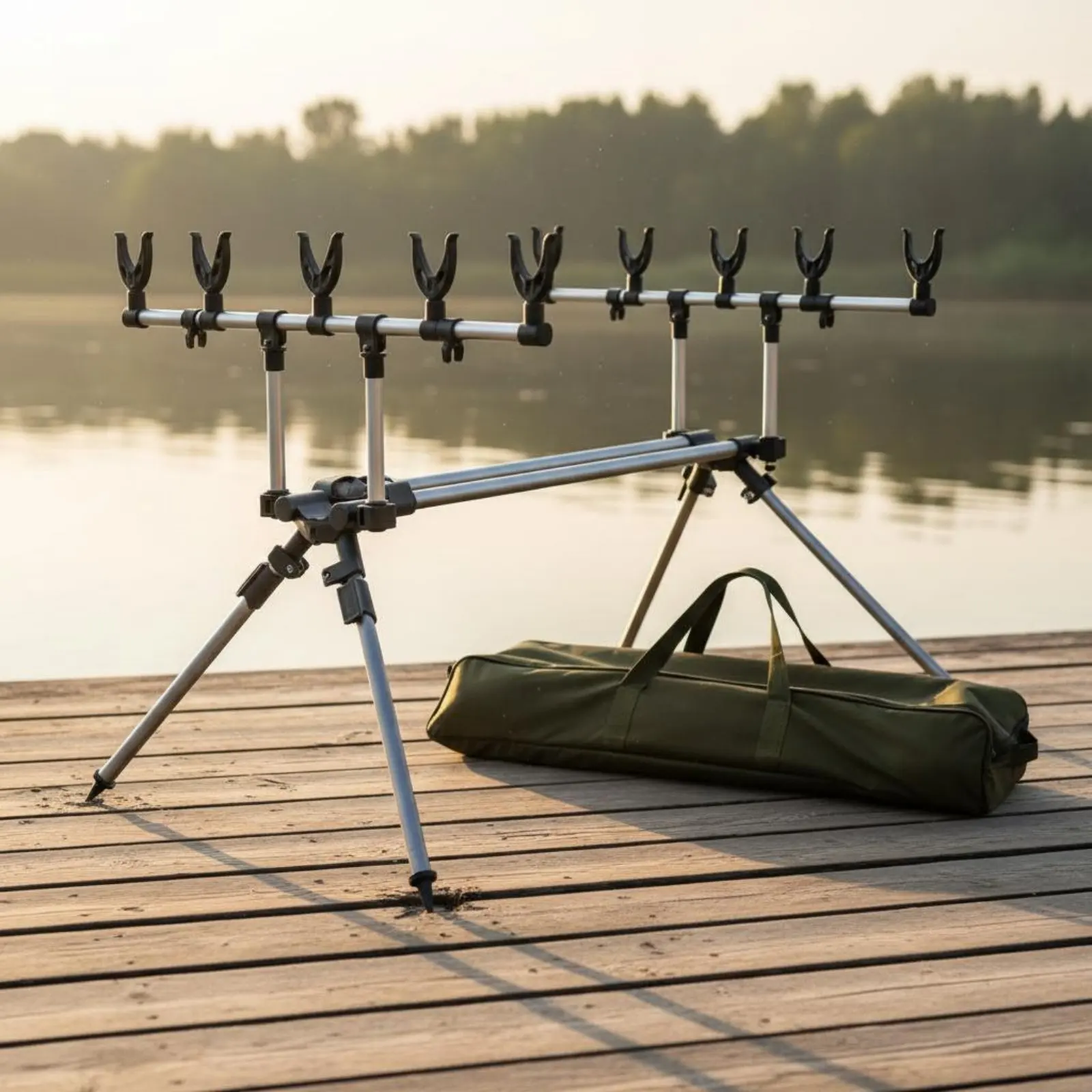Carp Fishing Rod Stand Adjustable Height Multi-Rod Bank Fishing Stand Aluminum Alloy Construction Foldable Design for Lakeside
Carp Fishing Rod Stand Adjustable Height Multi-Rod Bank Fishing Stand Aluminum Alloy Construction Foldable Design for Lakeside