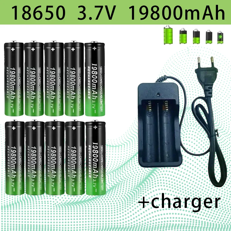 18650 Rechargeable Battery 2024 19800mAh+Charger 3.7V 18650 Lithium Battery Remote Control Screwdriver Rechargeable Battery
18650 Rechargeable Battery 2024 19800mAh+Charger 3.7V 18650 Lithium Battery Remote Control Screwdriver Rechargeable Battery