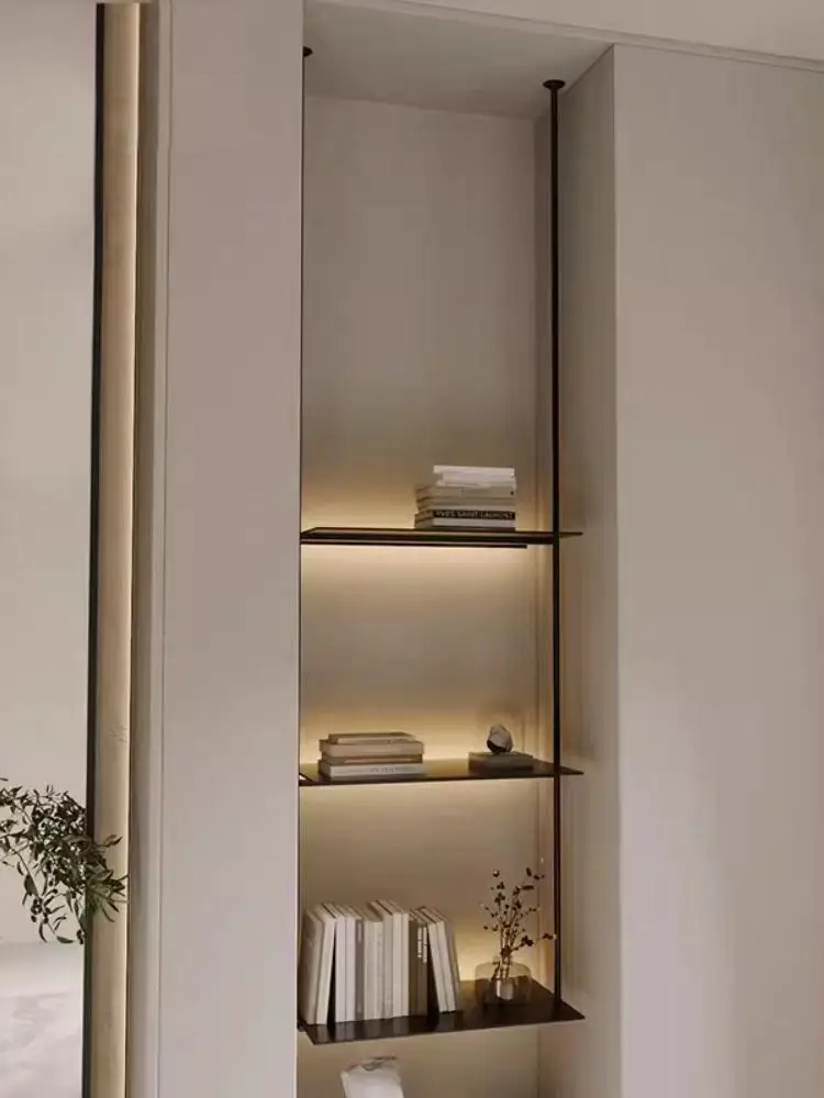 Minimalist living room, foyer, hanging bracket, iron art, multi-layer hanging shelf, display rack, modern tea room background
Minimalist living room, foyer, hanging bracket, iron art, multi-layer hanging shelf, display rack, modern tea room background