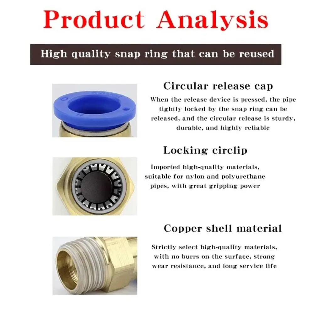 High Quality Brass Pneumatic Fitting PC 4 6 8 10 12MM Multi Size Hose Fittings Air Connector Air Tools
High Quality Brass Pneumatic Fitting PC 4 6 8 10 12MM Multi Size Hose Fittings Air Connector Air Tools