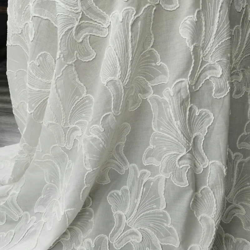 Large Flower Cotton Embroidered Fabric for Women Dress Designer Clothing DIY Sewing Material By The Meter 
Large Flower Cotton Embroidered Fabric for Women Dress Designer Clothing DIY Sewing Material By The Meter