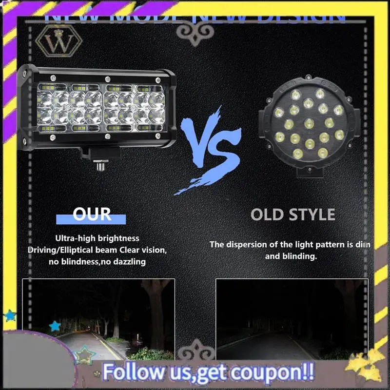 ABXV-7 Inch LED Light Bar, 120W 12000Lm LED Pod Lights Work Lights, Spot Flood Combo Off Road Light Pods Fog Lights 2PCS
ABXV-7 Inch LED Light Bar, 120W 12000Lm LED Pod Lights Work Lights, Spot Flood Combo Off Road Light Pods Fog Lights 2PCS
