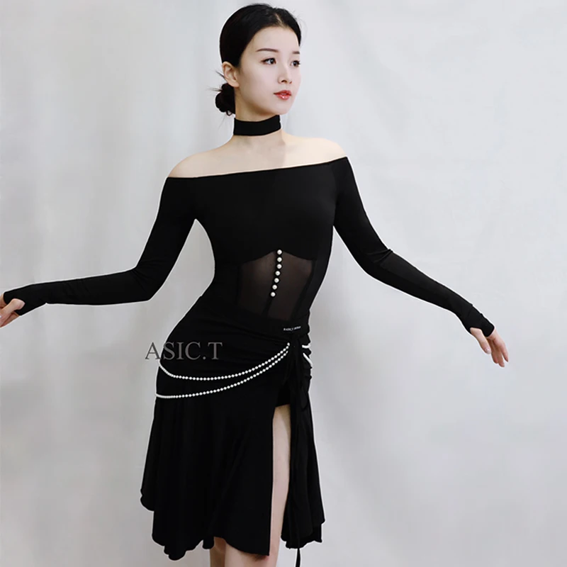 Black Latin Dance Suit Women Cha Cha Rumba Dancing Stage Clothes Off Shoulder Bodysuit Frill Dance Skrit Adult Latin Dress 2550
Black Latin Dance Suit Women Cha Cha Rumba Dancing Stage Clothes Off Shoulder Bodysuit Frill Dance Skrit Adult Latin Dress 2550