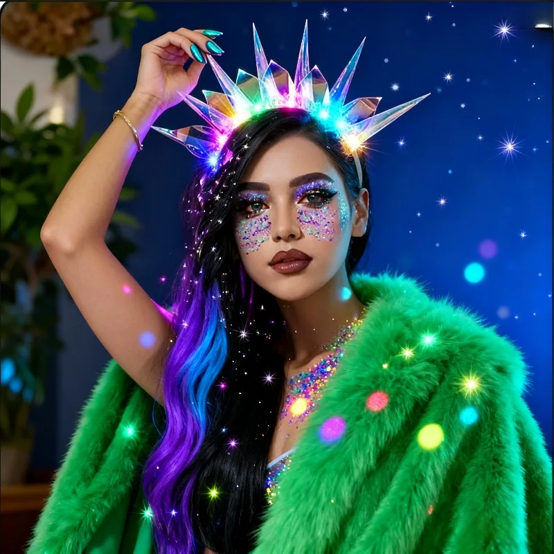 Light Up Festival Headband with 3 lighting- LED Colorful Hair Hoop for Women Girls - Christmas Halloween Party Costume Decor
Light Up Festival Headband with 3 lighting- LED Colorful Hair Hoop for Women Girls - Christmas Halloween Party Costume Decor