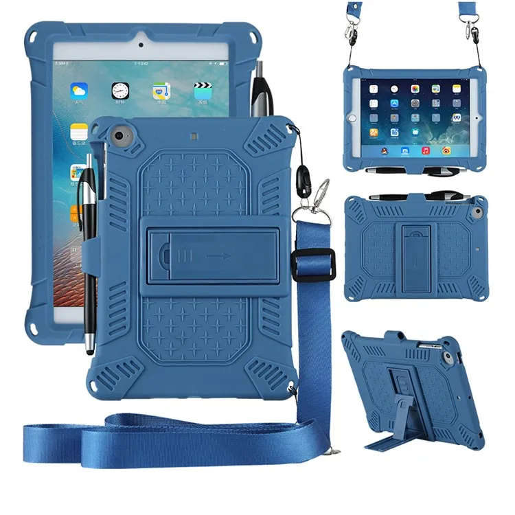 Kickstand PC Soft Silicone Case with Hanging Rope for Apple iPad mini (2019) 7.9 inch/4/3/2/1 - Blue
Kickstand PC Soft Silicone Case with Hanging Rope for Apple iPad mini (2019) 7.9 inch/4/3/2/1 - Blue