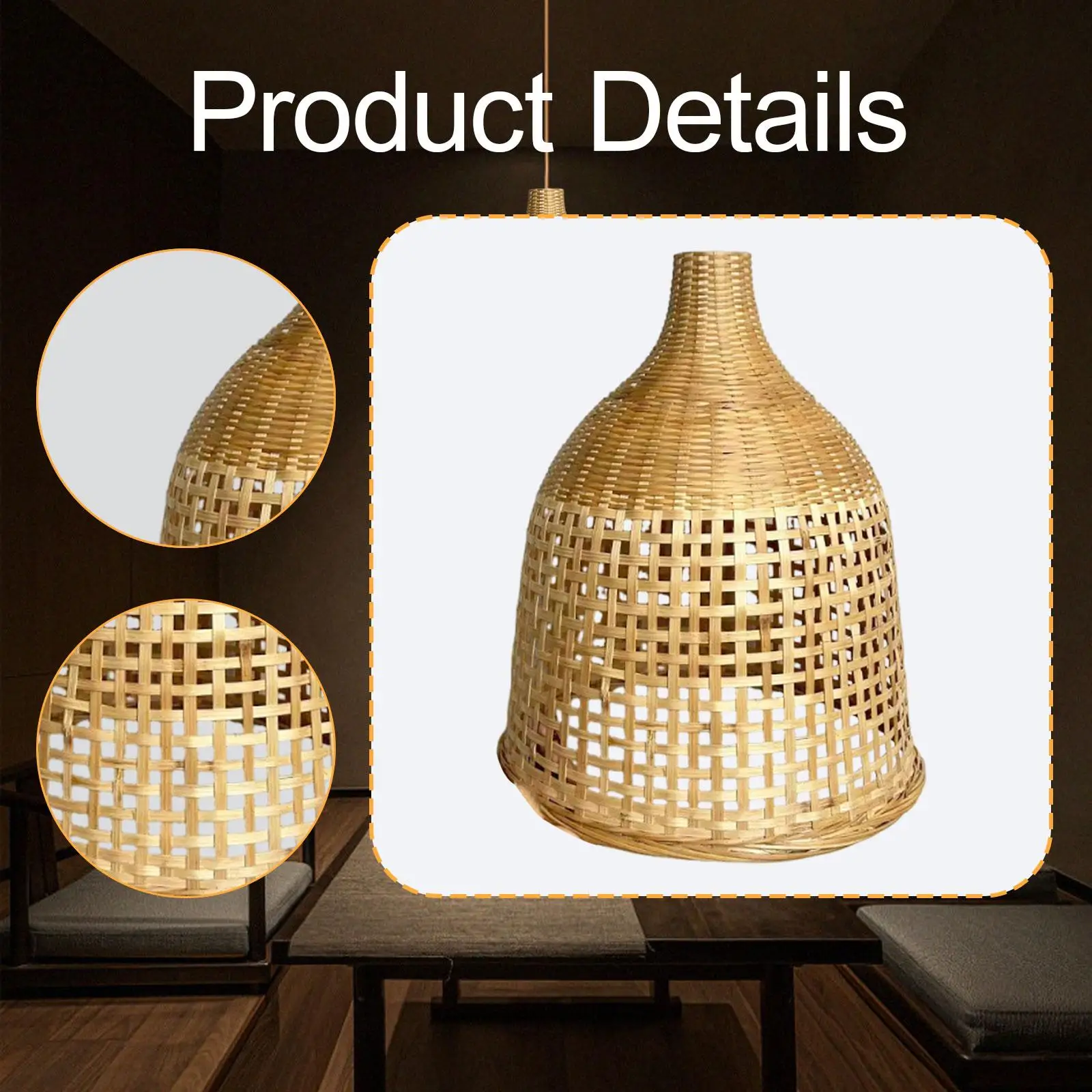 Large Diameter Bamboo Lamp Shade Woven Pendant Light Cover Rustic Vintage Lampshade for Kitchen Office Hotel
Large Diameter Bamboo Lamp Shade Woven Pendant Light Cover Rustic Vintage Lampshade for Kitchen Office Hotel