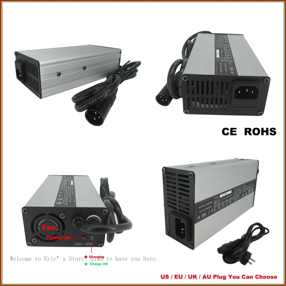 60V 5A/10A/3A Lead Acid Fast Charger for 60V 30AH-100AH Battery, with GX16/XLR 3PIN/IEC Connector for Versatile Use
60V 5A/10A/3A Lead Acid Fast Charger for 60V 30AH-100AH Battery, with GX16/XLR 3PIN/IEC Connector for Versatile Use