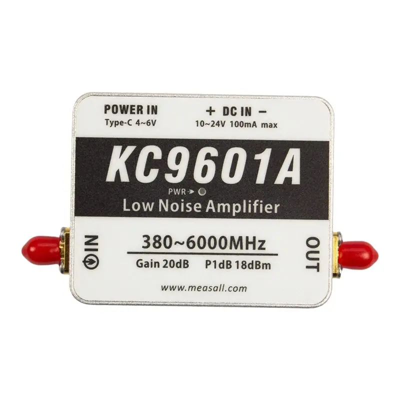 ABNR 380Mhz-6Ghz KC9601A Low Noise Amplifier Ultra-Wideband LNA Module 2.4G/5.8G 20Db High Gain Type-C Power Supply
ABNR 380Mhz-6Ghz KC9601A Low Noise Amplifier Ultra-Wideband LNA Module 2.4G/5.8G 20Db High Gain Type-C Power Supply