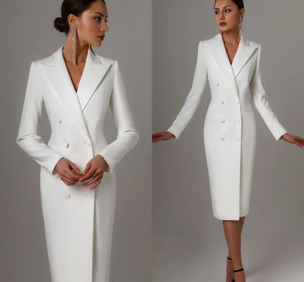 2023 White Double Breasted Long Jacket Suits Women Ladies Prom Evening Guest Formal Wear Custom Made Robe De Soirée
2023 White Double Breasted Long Jacket Suits Women Ladies Prom Evening Guest Formal Wear Custom Made Robe De Soirée