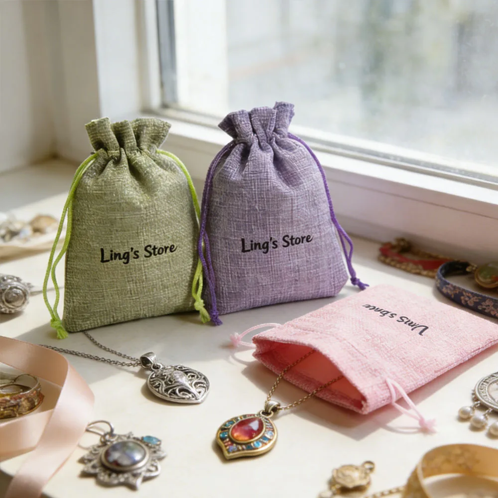 50 шт. льняных мешочков на шнурке с индивидуальным логотипом для ювелирных изделий, косметики, конфет, кухонных принадлежностей, хрустальных украшений, органайзеров для бутиков и магазинов косметики
50 шт. льняных мешочков на шнурке с индивидуальным логотипом для ювелирных изделий, косметики, конфет, кухонных принадлежностей, хрустальных украшений, органайзеров для бутиков и магазинов косметики